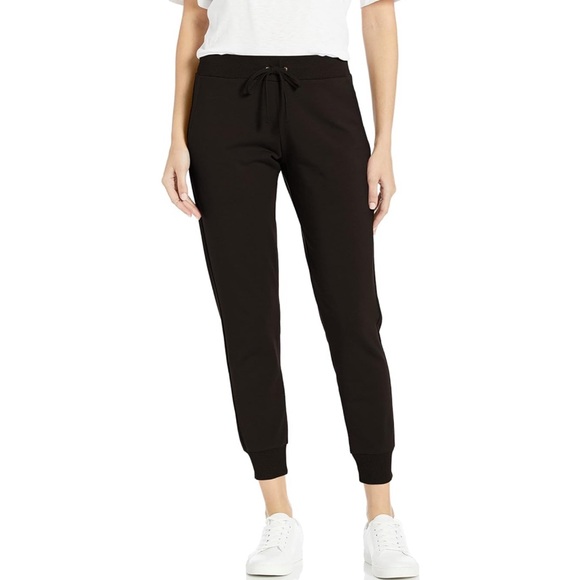 The Drop Pants - The Drop Women's Grace Supersoft Stretch Rib-Cuff Jogger in Black Size Small